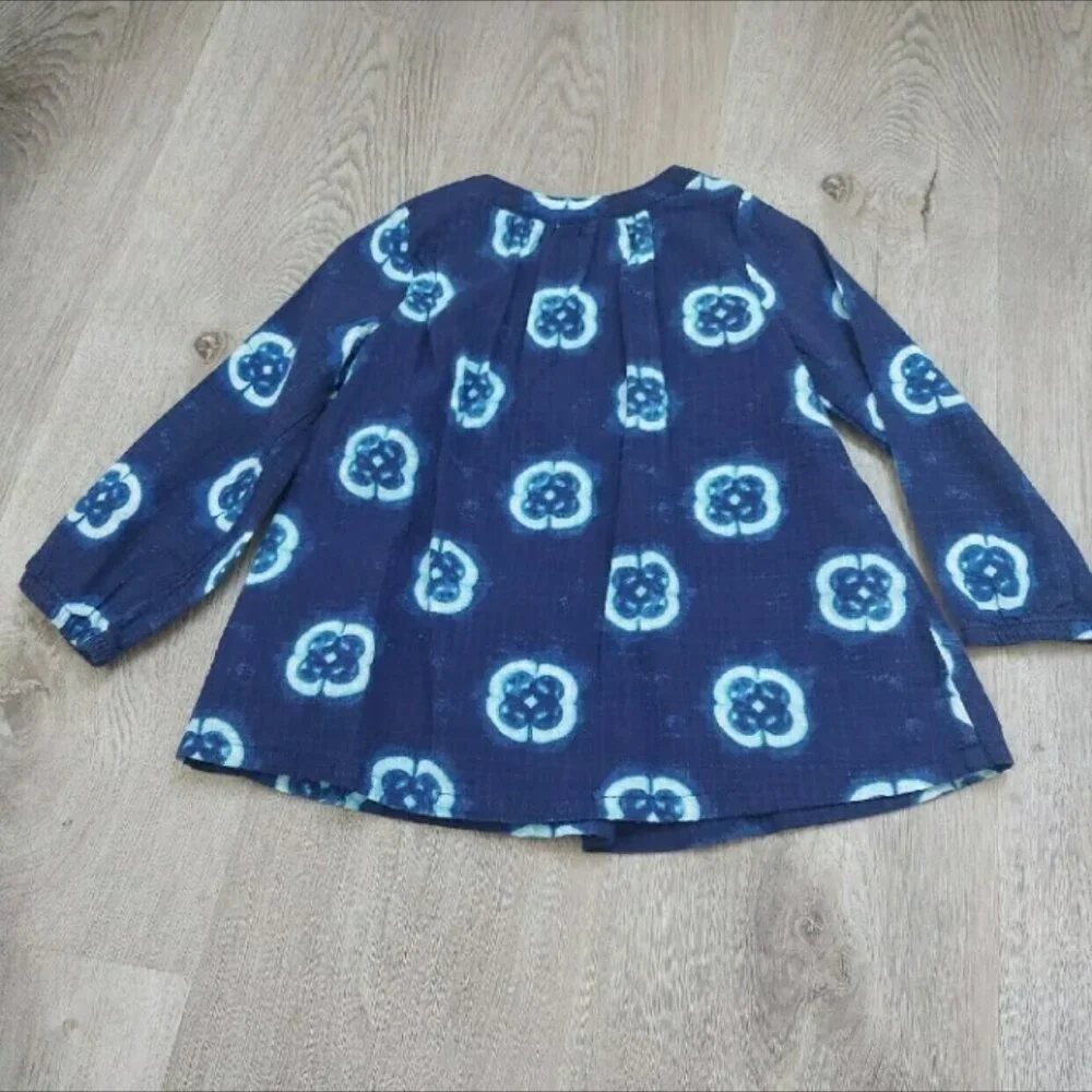 *Genuine Kids by Oshkosh Blue Floral Tie Dye Tunic Bohemian Lightweight Top 3T